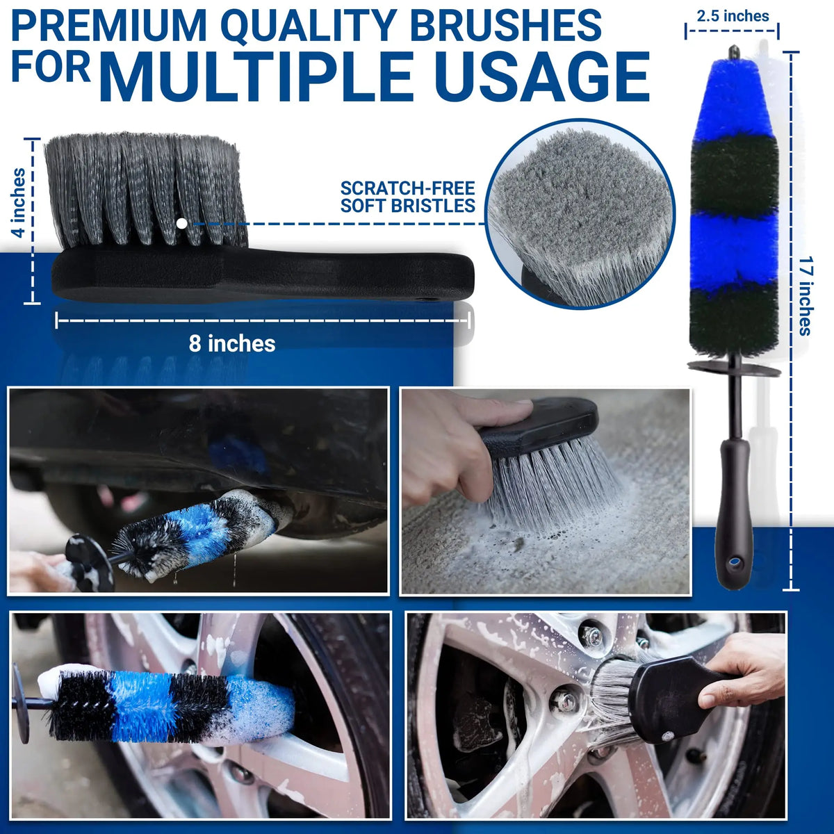 Car Detailing Brush Set - Interior & Exterior Cleaning Kit, 20/23pcs