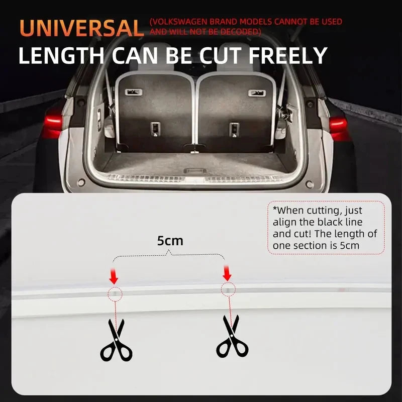 Car Trunk LED Ambient Light Strip – Wireless Automatic Motion-Sensing Tailgate Lighting