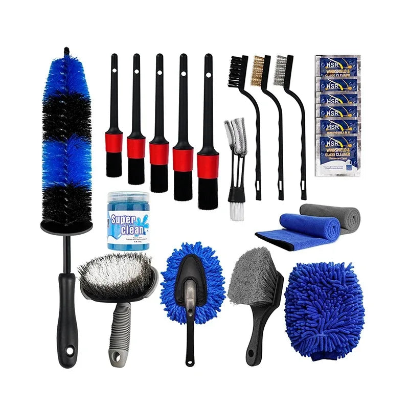Car Detailing Brush Set - Interior & Exterior Cleaning Kit, 20/23pcs