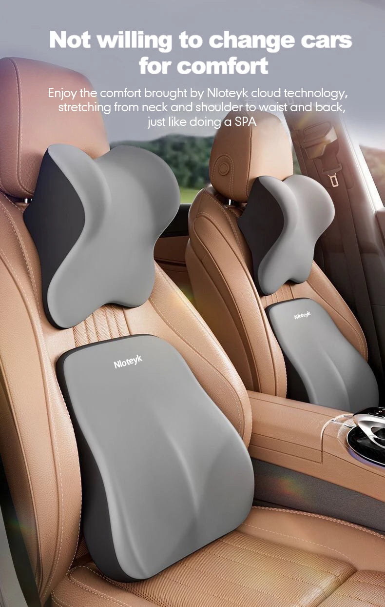 Memory Foam Car Headrest & Lumbar Support Pillow