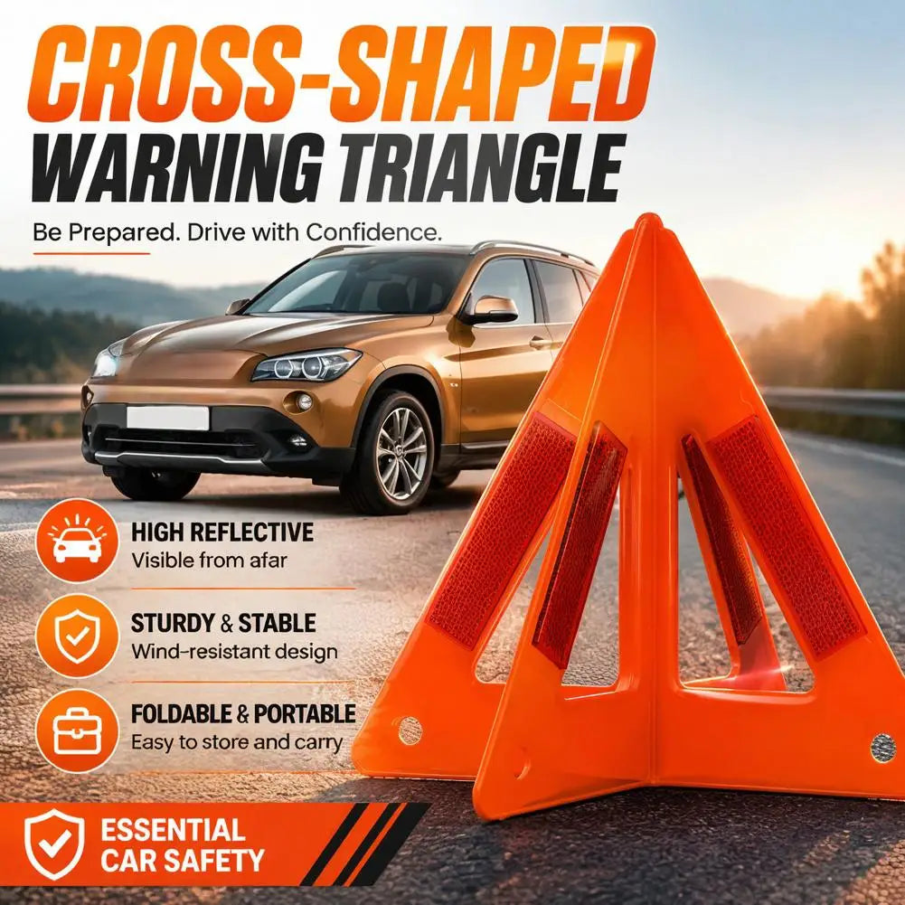 Emergency Warning Triangle - High Visibility Roadside Safety Sign