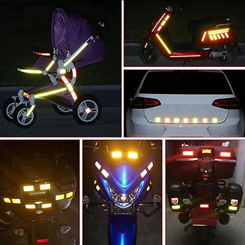 Car Bumper Reflective Safety Strip Stickers - Warning Tape (10pc)