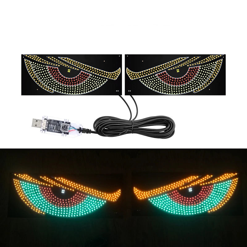 Dynamic LED Devil Eyes Car Windshield Light – USB Powered