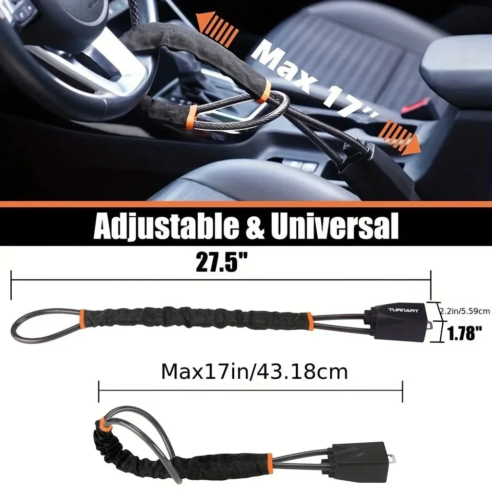 Car Steering Wheel Lock – Anti-Theft Steel Cable Security Device