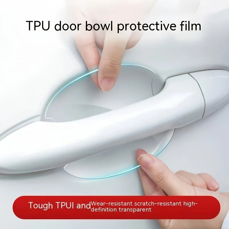 8PCS Clear TPU Car Door Handle Cup Protector | Anti-Scratch Paint Protection Film