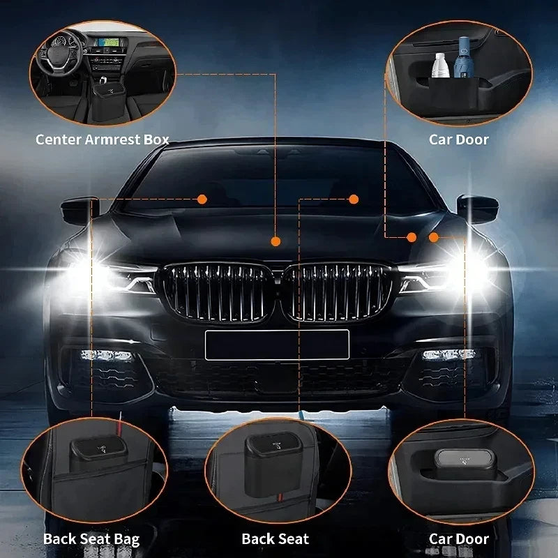 Mini Car Trash Can with Lid – Leakproof Car Garbage Bin for Auto Interior