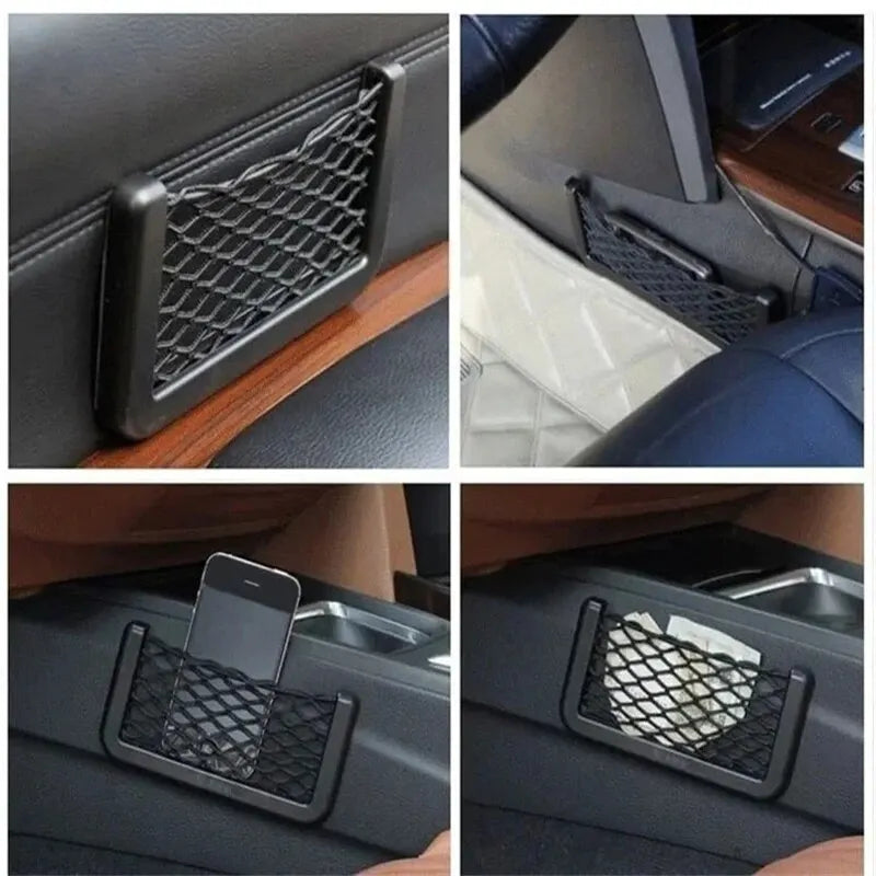 Car Seat Side Mesh Storage Pocket – Elastic Net Organizer