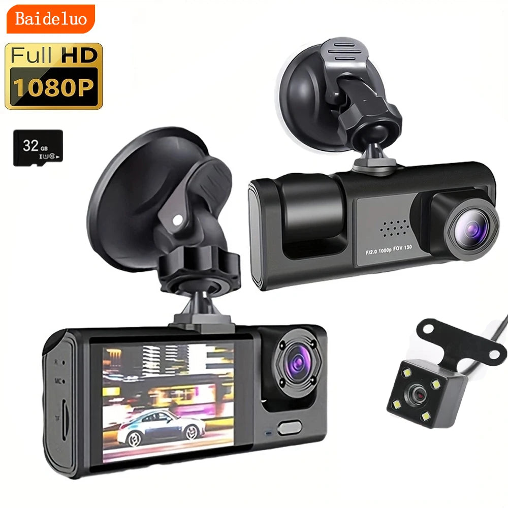 1080P Dual Dash Cam - Front & Inside Car Camera with IR Night Vision, Loop Recording, Wide Angle