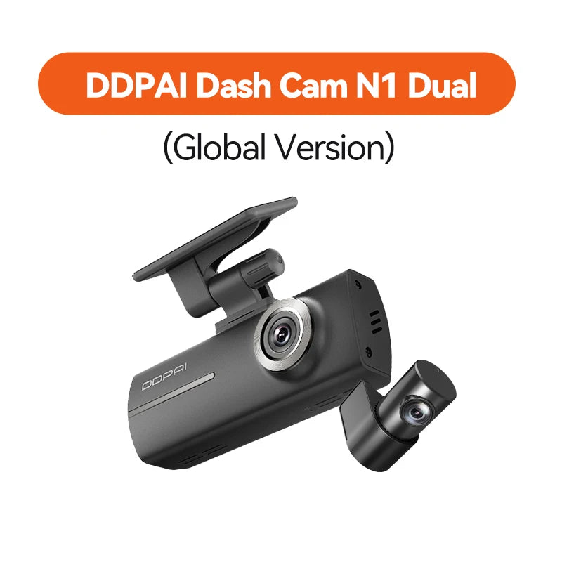 DDPAI N1 Dual Dash Cam - Front & Rear 1296P Night Vision Car DVR with App Control