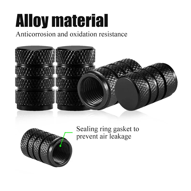 4Pcs Aluminum Tire Valve Stem Caps – Dust Cover Wheel Accessories