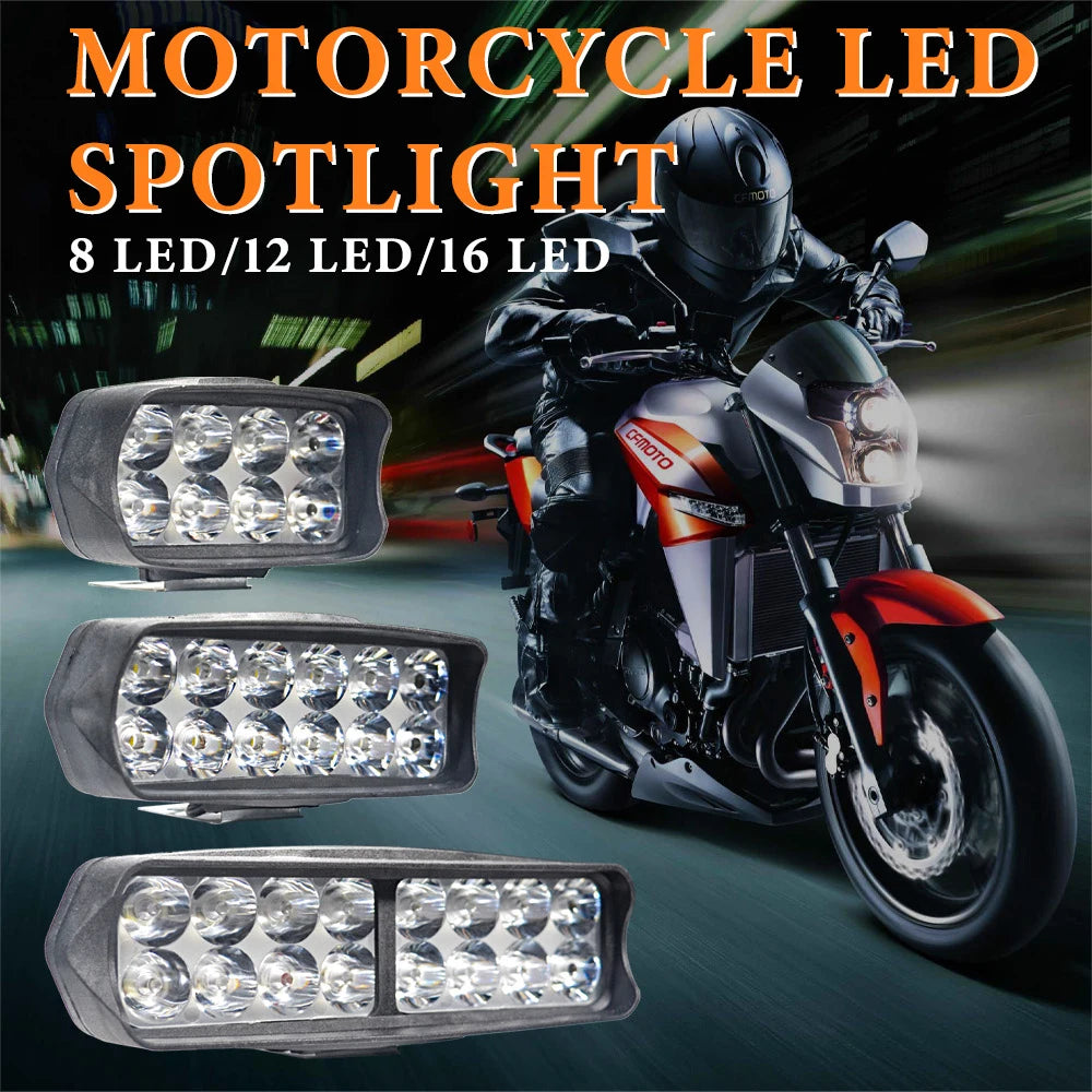 Motorcycle LED Headlight - Waterproof Auxiliary Driving Spotlight