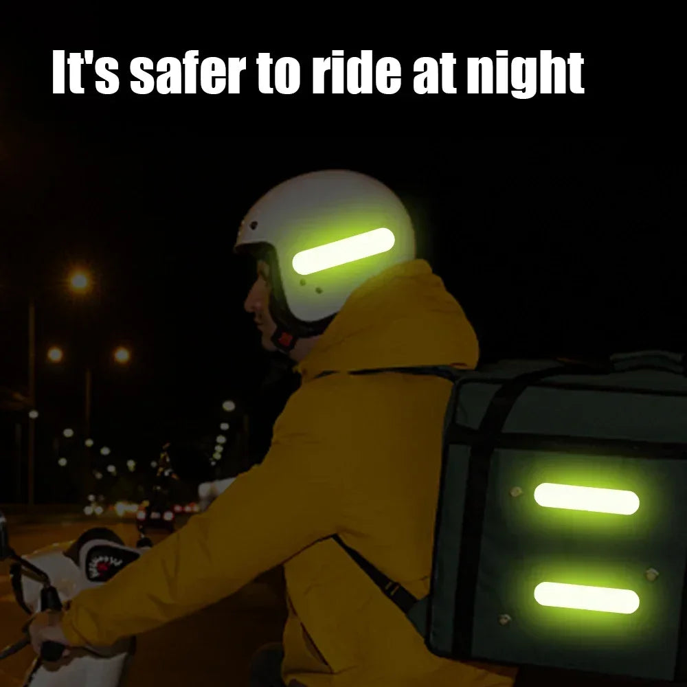 Motorcycle Helmet Reflective Warning Stickers - Night Safety Decals