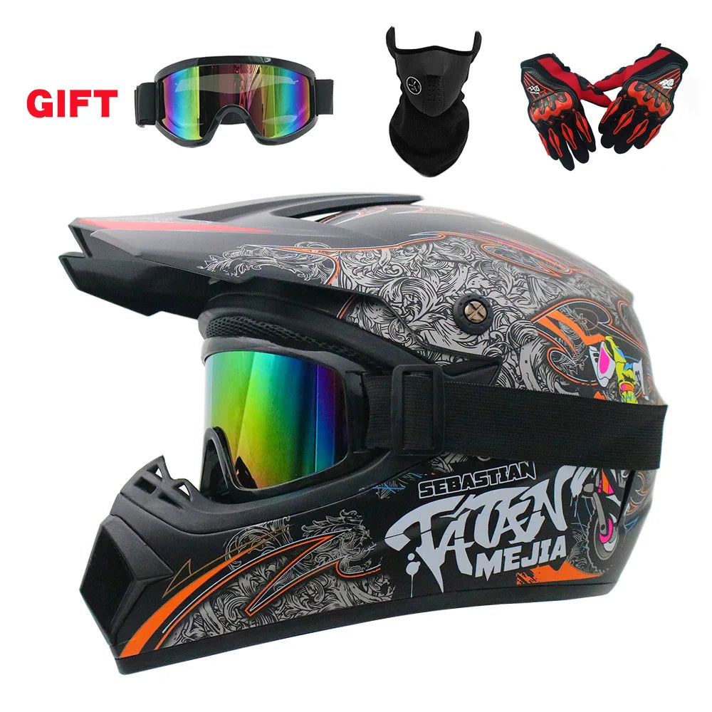 Youth Motorcycle Helmet - Off-Road Dirt Bike ATV DOT Certified