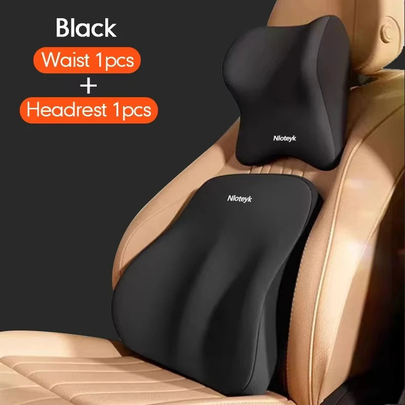 Memory Foam Car Headrest & Lumbar Support Pillow