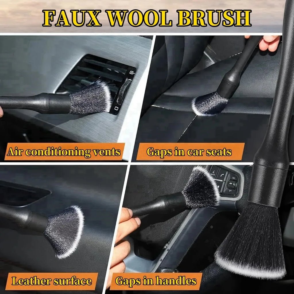 Car Cleaning Brush Set - Interior Detailing & Dust Brushes