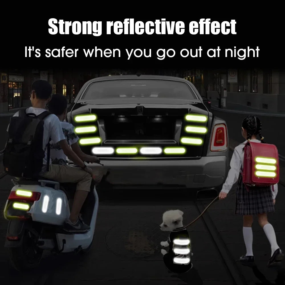 Motorcycle Helmet Reflective Warning Stickers - Night Safety Decals