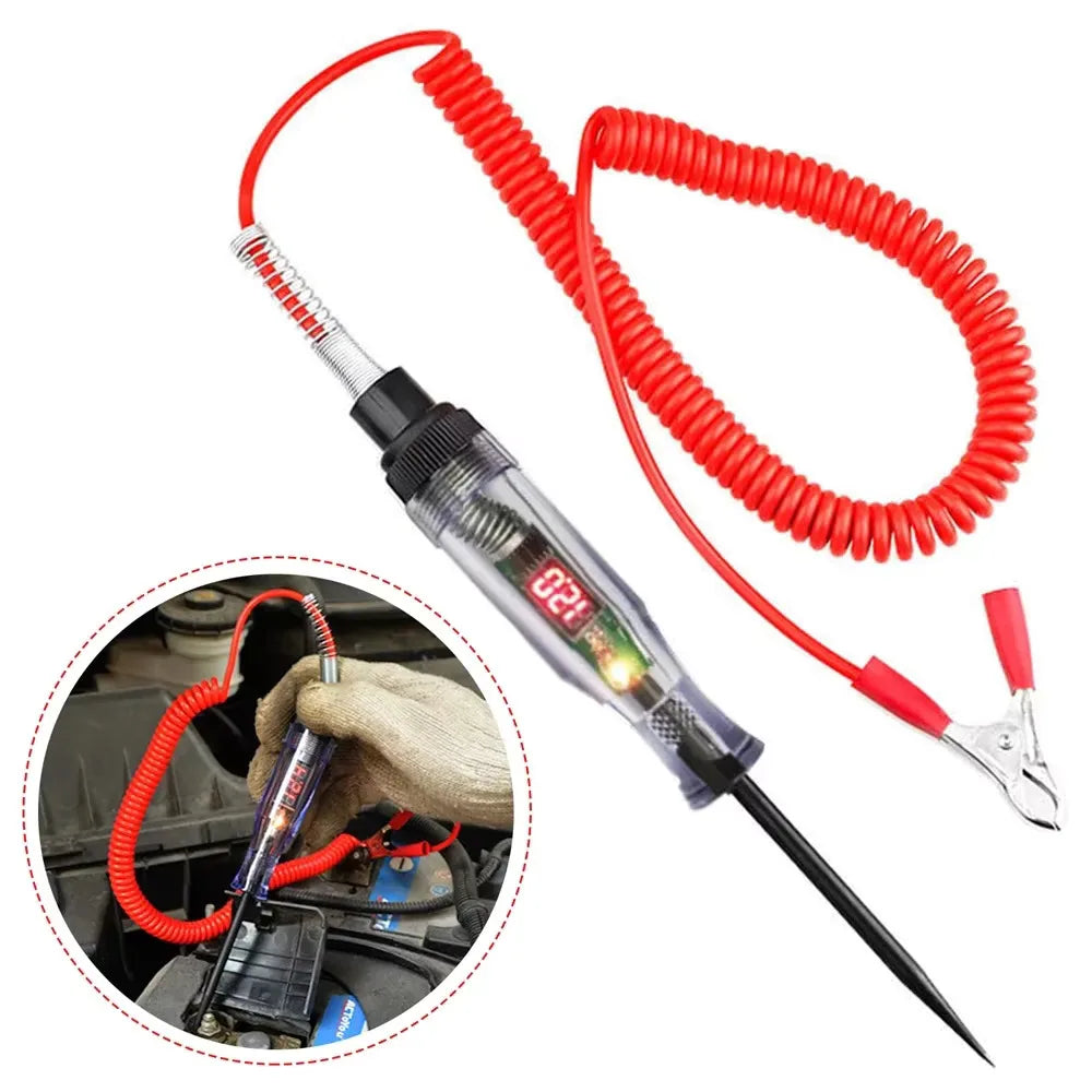 Car Voltage Circuit Tester - 6V/24V Electric Test Pen with Light