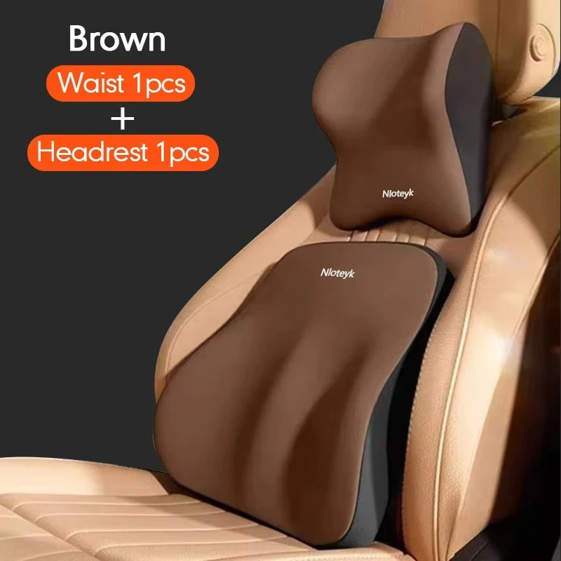 Memory Foam Car Headrest & Lumbar Support Pillow