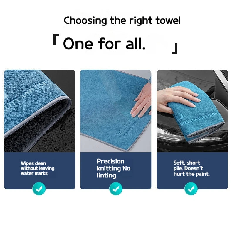 Microfiber Car Wash Towel - Lint-Free Cleaning & Drying Cloth, 75x35cm