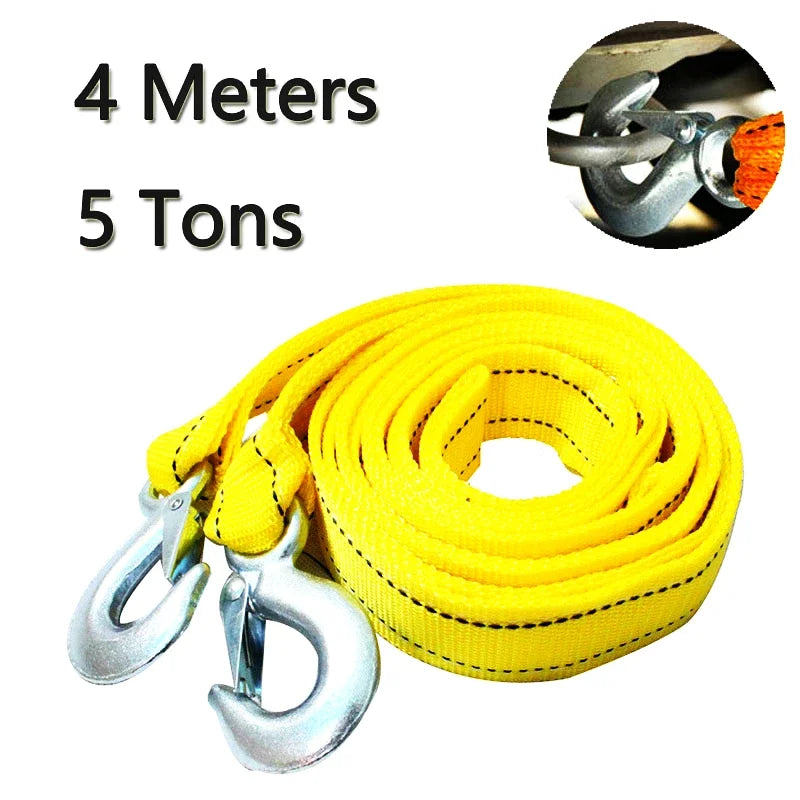 Heavy Duty Car Tow Cable 3-5 Ton – 4M Recovery Strap with Hooks