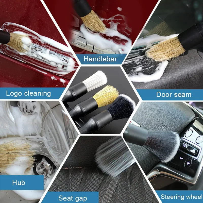 Car Cleaning Brush Set - Interior Detailing & Dust Brushes