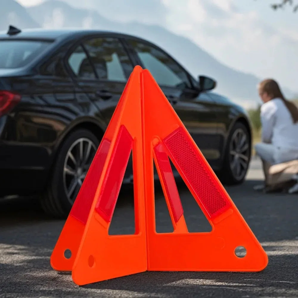 Car Emergency Warning Triangle - Reflective Roadside Safety Sign