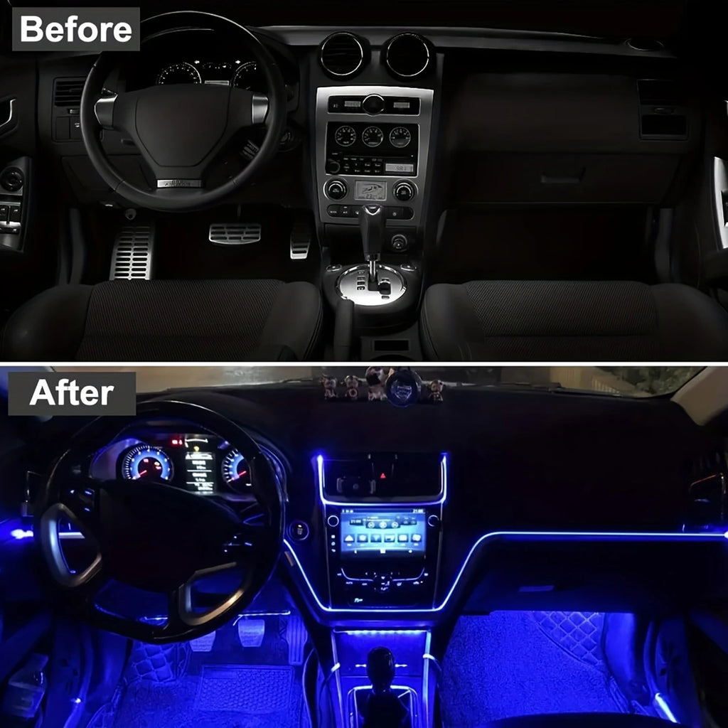 5m Neon EL Wire Car Interior Ambient Lighting Strip – Flexible USB LED Light Kit