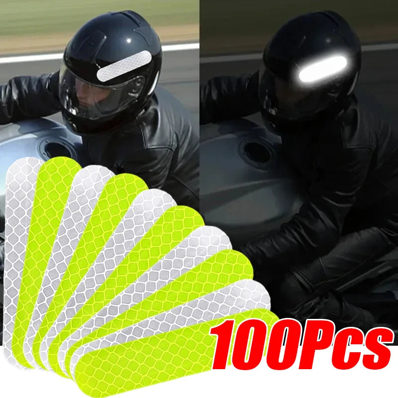 Motorcycle Helmet Reflective Warning Stickers - Night Safety Decals