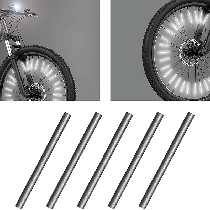 Bicycle Wheel Spoke Reflector Strips - 12Pcs Reflective Mount Clips