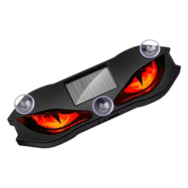 KEVANLY Solar Powered Car Demon Eye Warning Light – Flashing Anti-Collision Safety Light