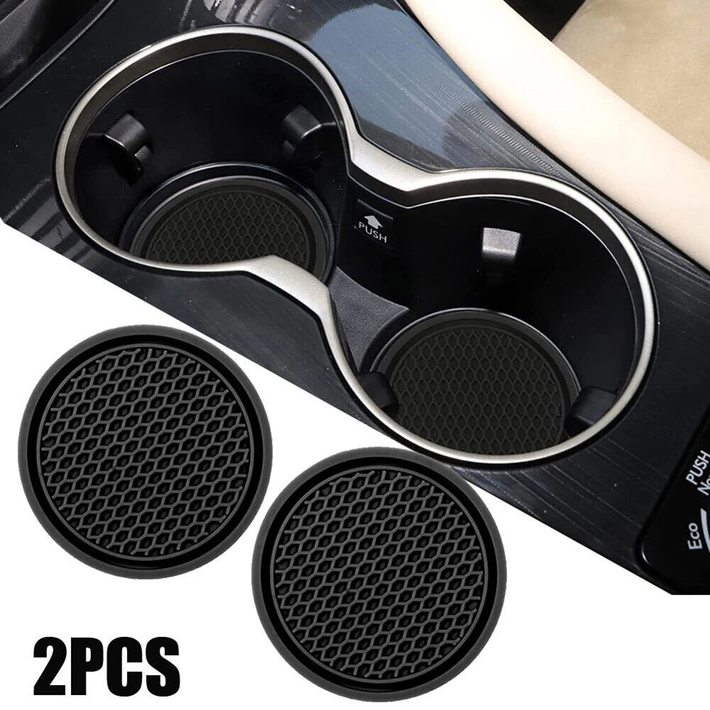 2Pcs Car Cup Holder Coasters – Anti-Slip Insert Pads