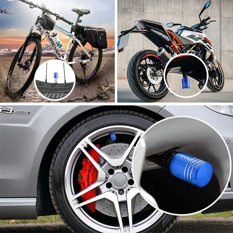 4Pcs Aluminum Tire Valve Stem Caps – Dust Cover Wheel Accessories