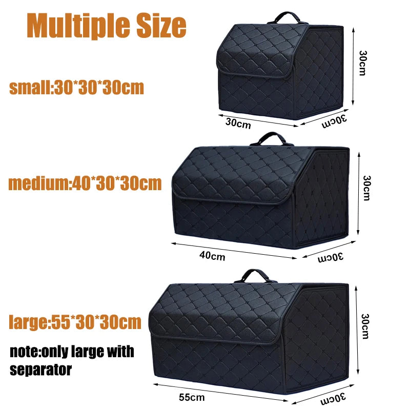 Premium Foldable Car Trunk Organizer – Large Capacity Storage Box for SUV, Sedan & Hatchback