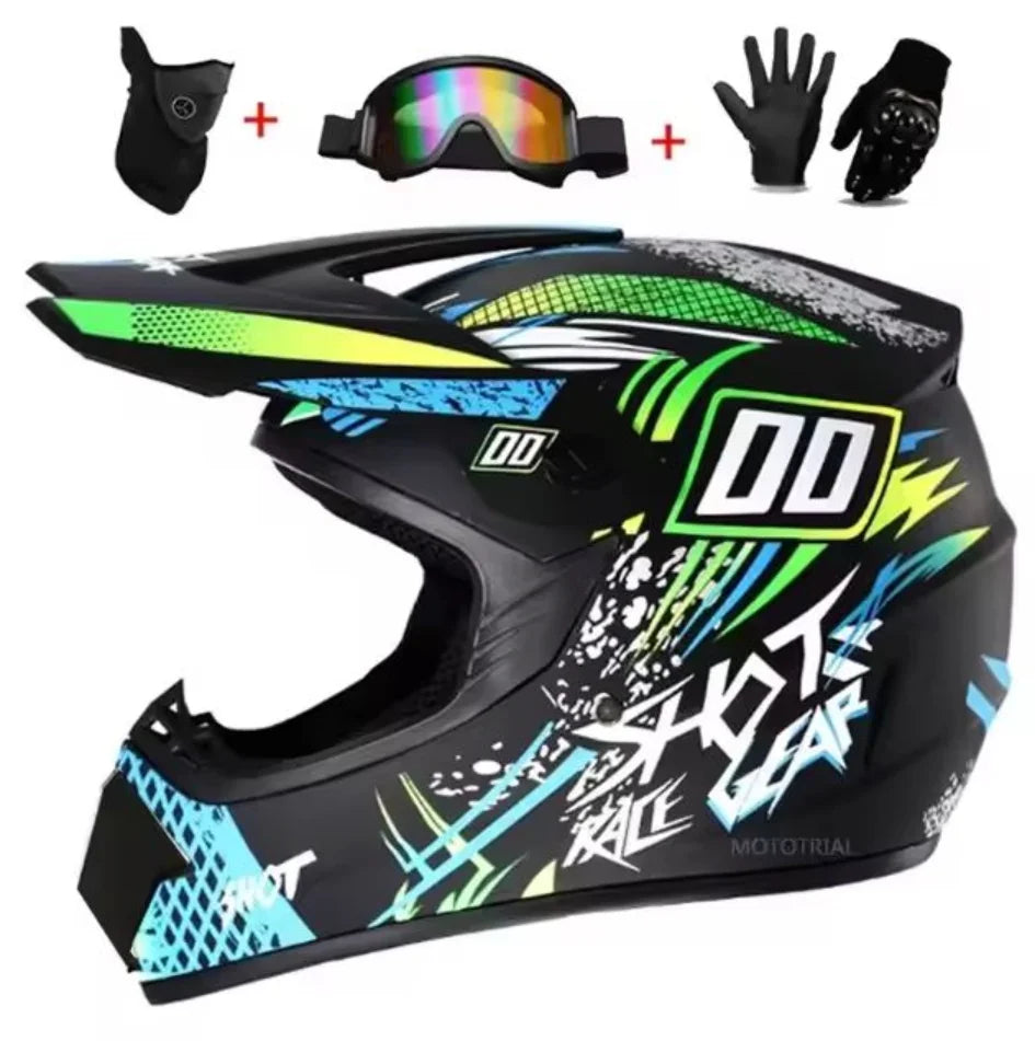 Youth Motorcycle Helmet - Off-Road Dirt Bike ATV DOT Certified