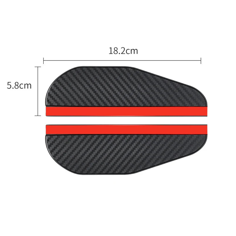2Pcs Carbon Fiber Car Mirror Rain Eyebrow – Rearview Mirror Rain Shield