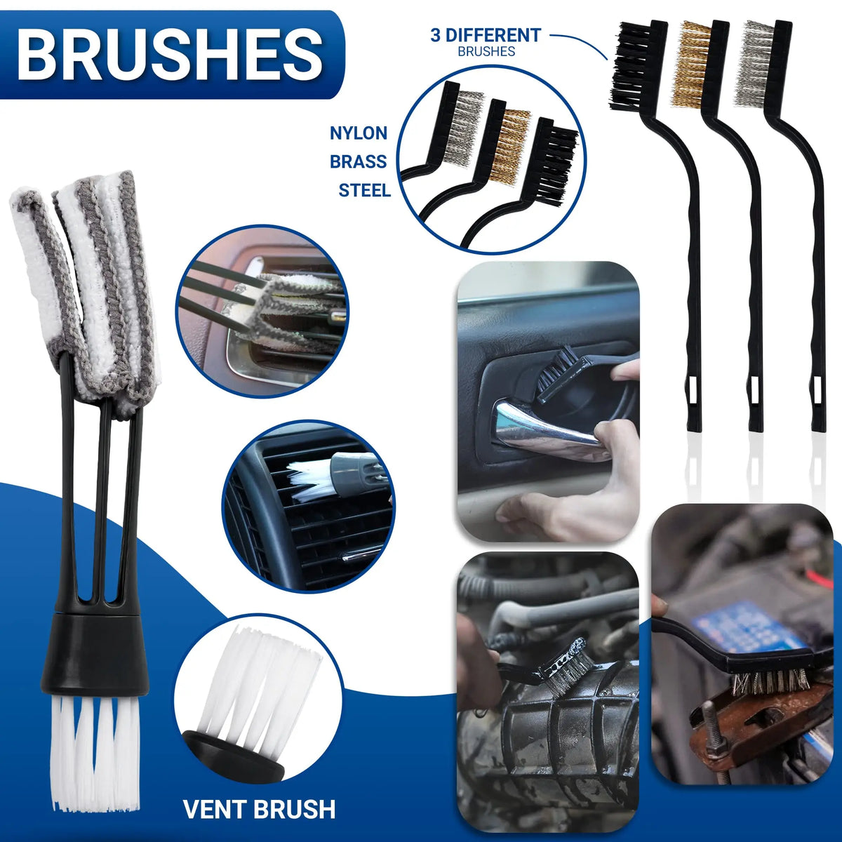 Car Detailing Brush Set - Interior & Exterior Cleaning Kit, 20/23pcs