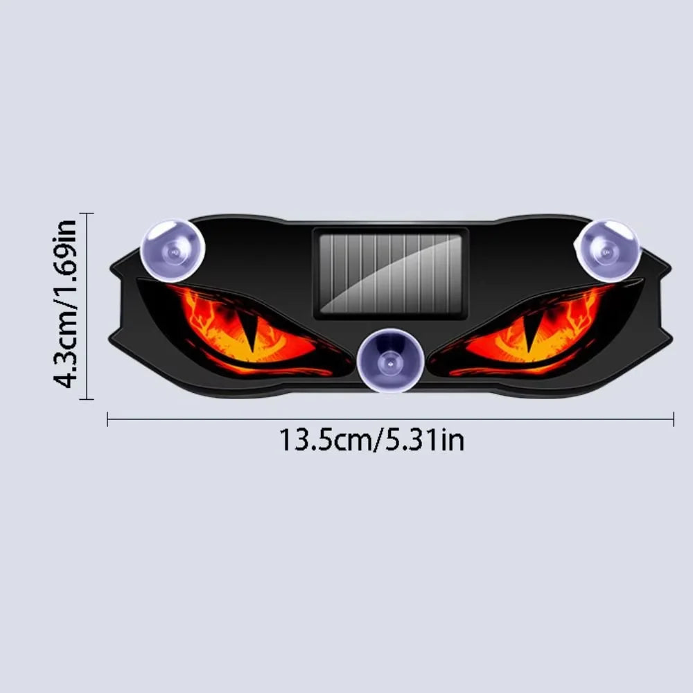 KEVANLY Solar Powered Car Demon Eye Warning Light – Flashing Anti-Collision Safety Light