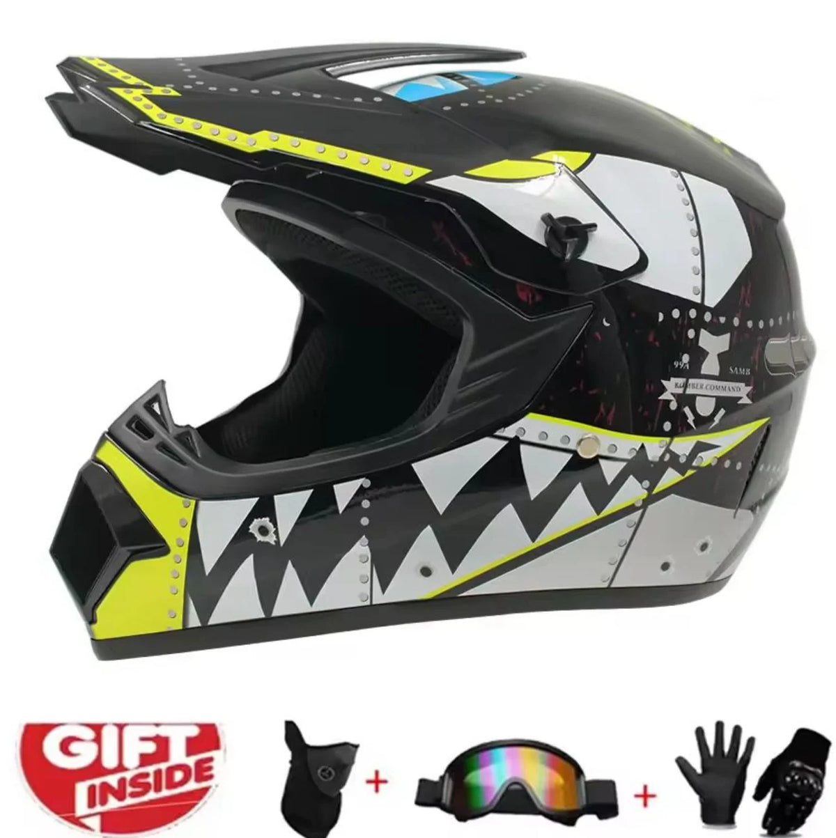 Youth Motorcycle Helmet - Off-Road Dirt Bike ATV DOT Certified