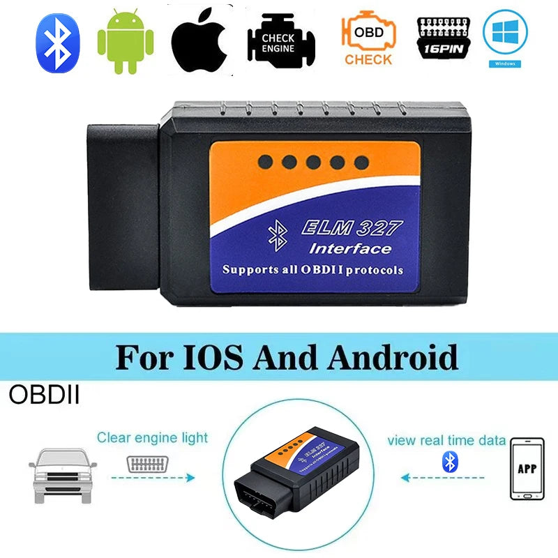 ELM327 V2.1 Bluetooth OBD2 Scanner - Car Diagnostic Code Reader