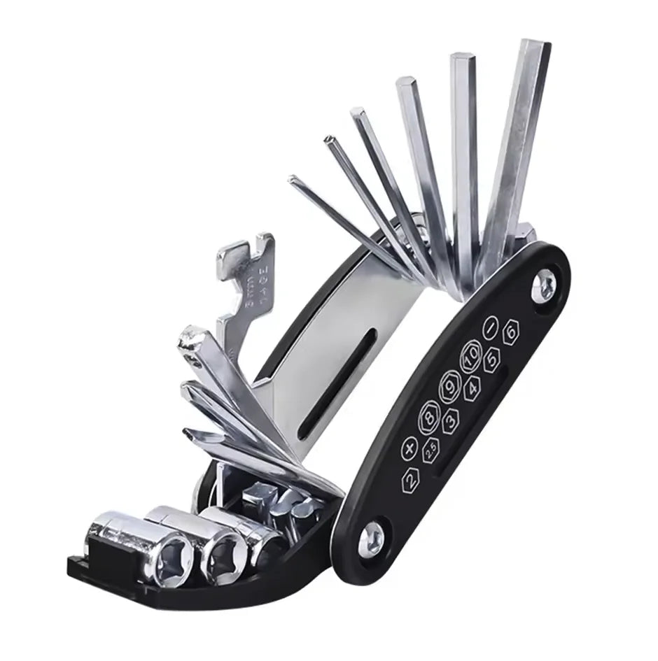 Bicycle Repair Tool Kit - Multi-Tool Set with Tire Patch Kit & Pump