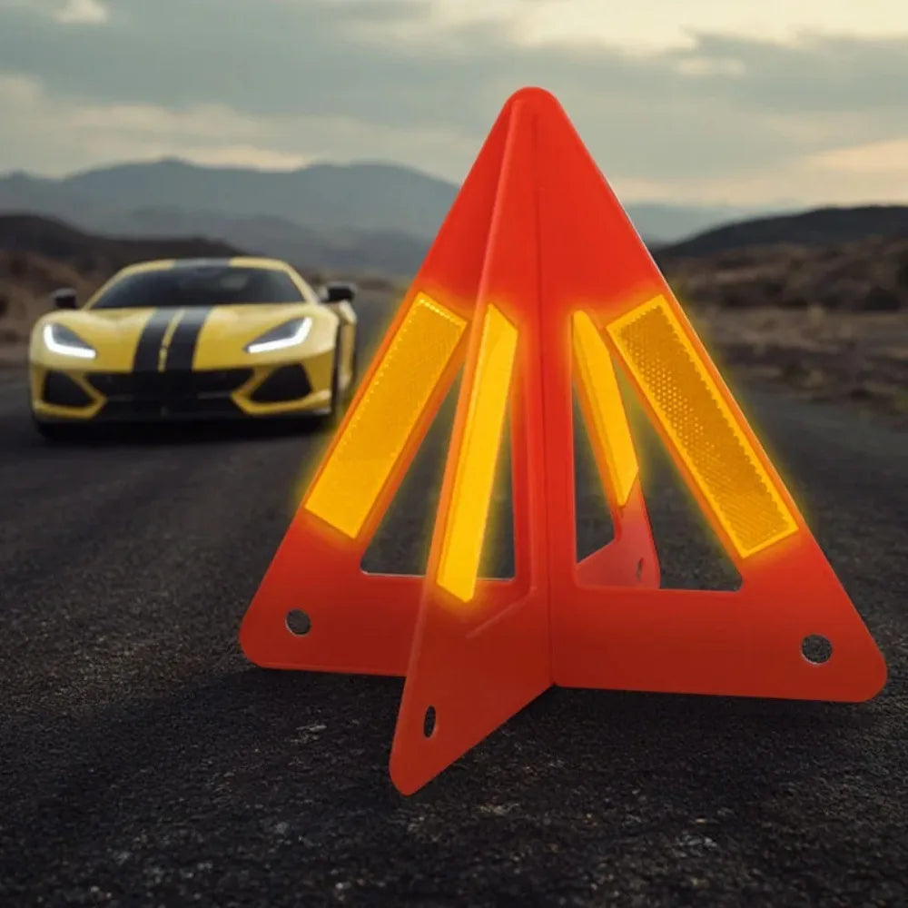 Car Emergency Warning Triangle - Reflective Roadside Safety Sign