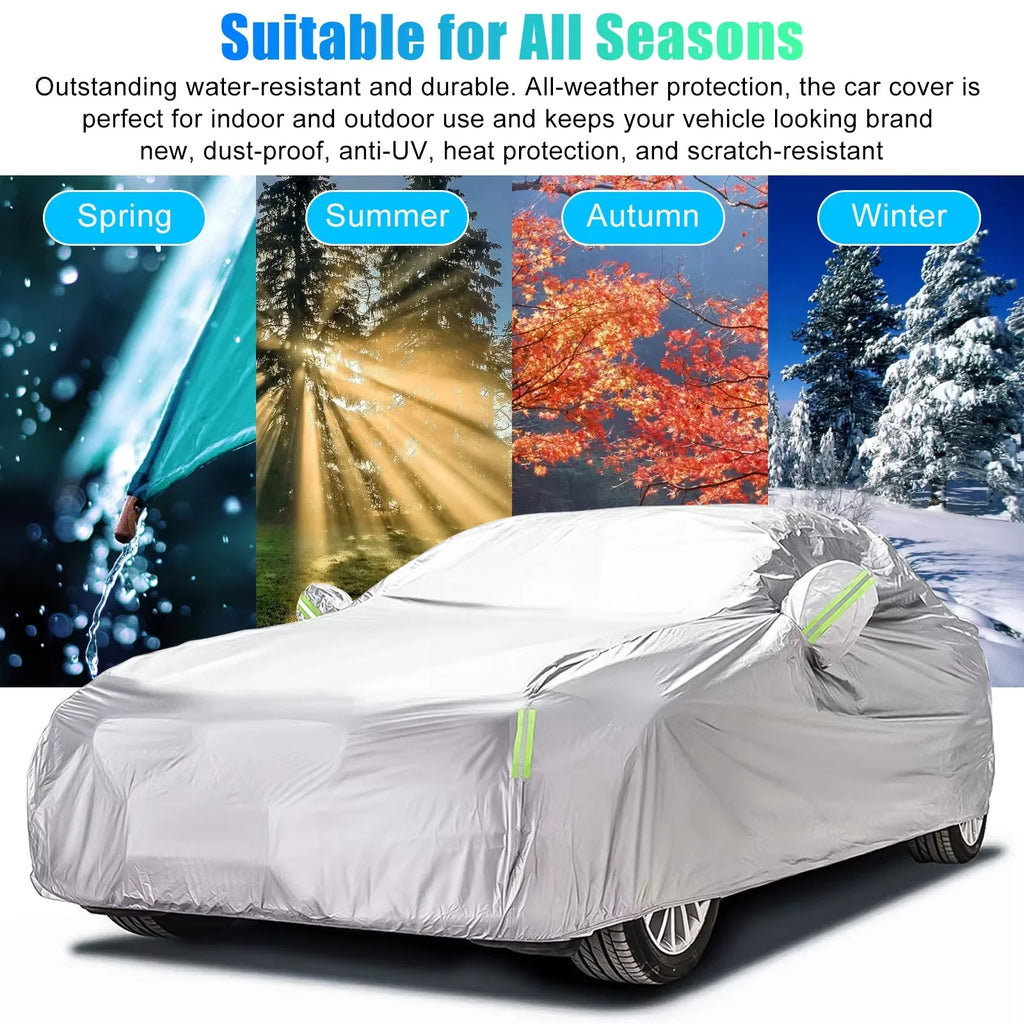 Waterproof Car Cover | All Weather UV, Rain & Snow Protection 190T 470x180x150cm