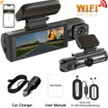1080P Dual Dash Cam - Front & Inside View Car DVR with WiFi, Loop Recording & App Monitor