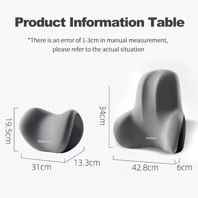 Memory Foam Car Neck Pillow – Breathable Headrest Cushion for Lumbar & Neck Support