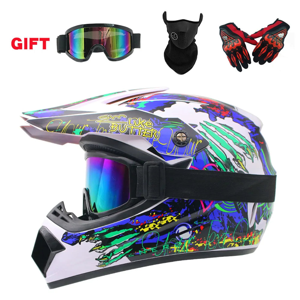 Youth Motorcycle Helmet - Off-Road Dirt Bike ATV DOT Certified