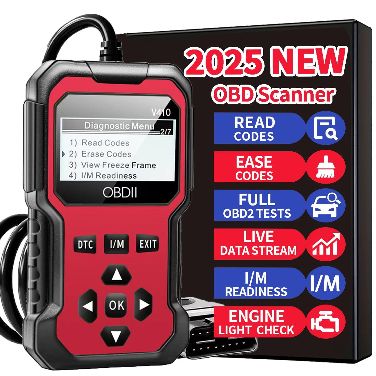 OBD2 Scanner - Car Engine Fault Code Reader & Diagnostic Tool