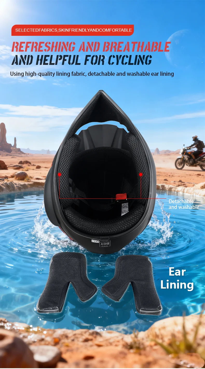Off-Road Motorcycle Helmet - Full Face Rally Helmet with Goggles