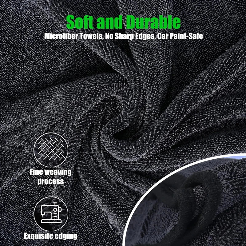 Microfiber Twist Car Wash Towel - Professional Cleaning, Drying, Waxing & Detailing Cloth