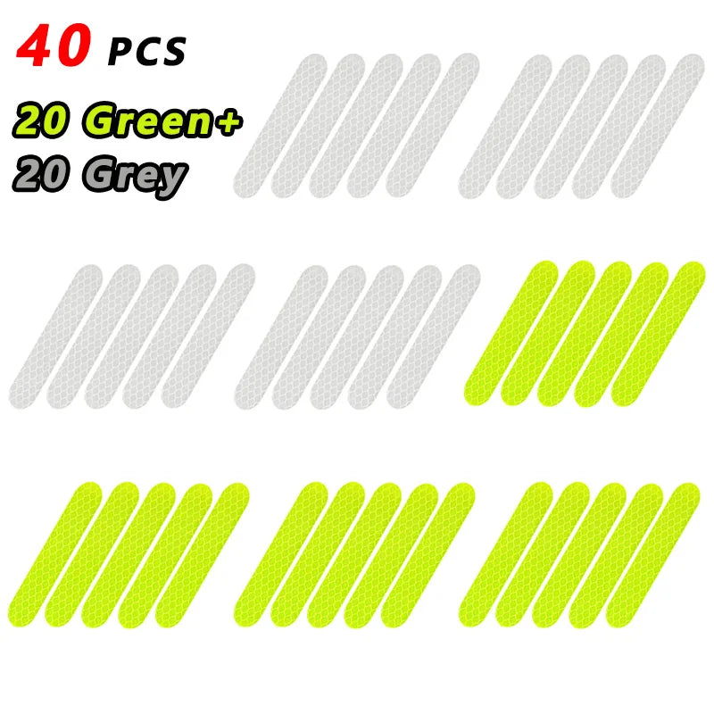 Helmet Safety Reflective Warning Stickers - Waterproof High-Visibility Strip (10pc)