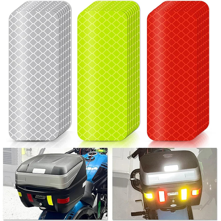 Reflective Safety Stickers - Waterproof Night Vision Warning Strips (10pc)